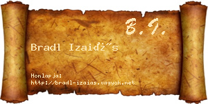 Bradl Izaiás névjegykártya